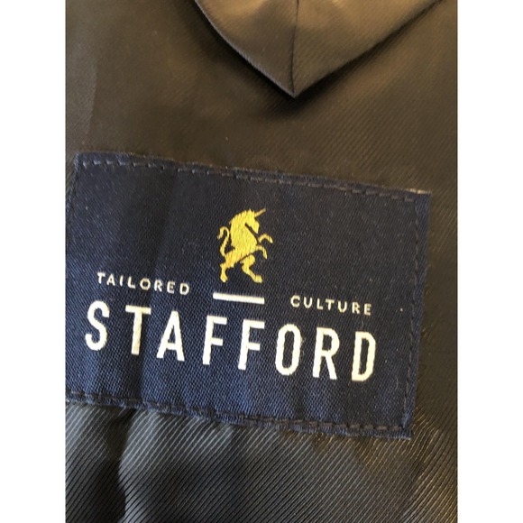 Stafford Blazer Mens 54 Blue Wool Plaid Tweed Sport Coat Jacket Classic Fit - Picture 5 of 11